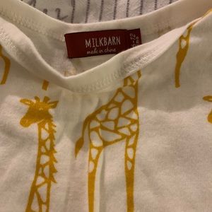 giraffe print milkbarn onesie